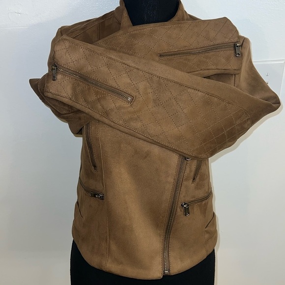 Banana Republic Women’s Brown Light-Weight Asymmetrical Zip Jacket, Sz. XS. - Picture 9 of 13